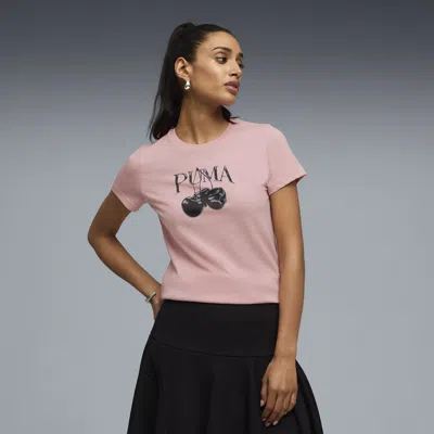 Puma Graphics Pack Women's Cherry Graphic T-shirt In Pink