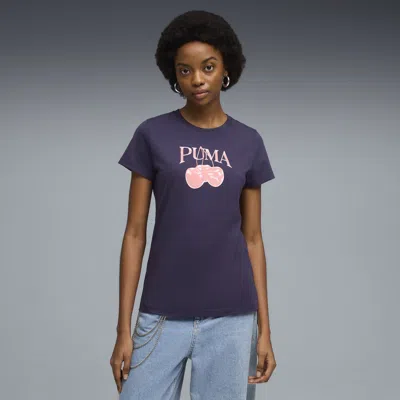 Puma Graphics Pack Women's Cherry Graphic T-shirt In Purple