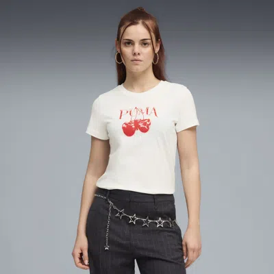 Puma Graphics Pack Women's Cherry Graphic T-shirt In White