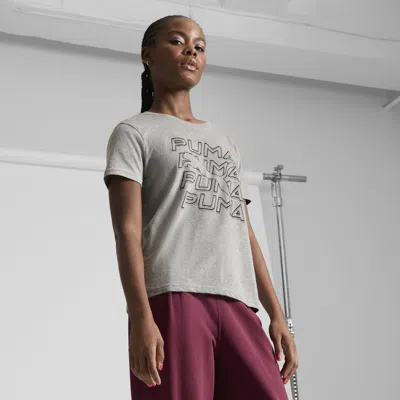 Puma Graphics Repeat Women's T-shirt In Gray