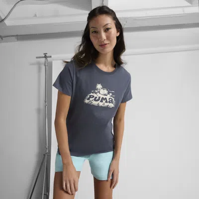 Puma Graphics Summer T-shirt Us Women In Gray