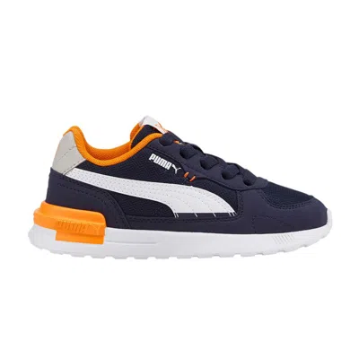 Pre-owned Puma Graviton Little Kid 'peacoat Vibrant Orange' | Blue | Kid's Size 12