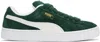Puma Clyde Low-top Suede Sneakers In Dark Myrtle-warm Whi