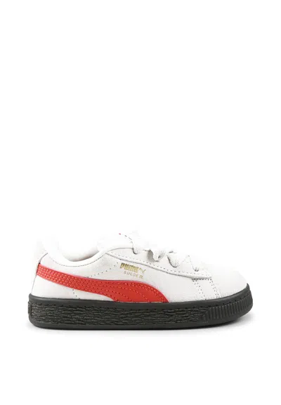 Puma Grey Sneakers For Babykids And Kids In White