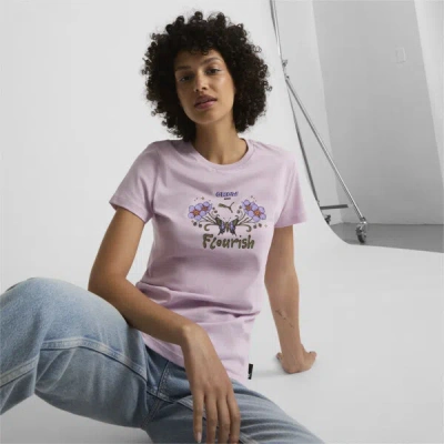 Puma Grow & Flourish Women's Graphic T-shirt In Grape Mist