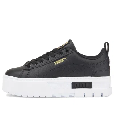 Puma (gs)  Mayze Leather 'black Team Gold' In Multi