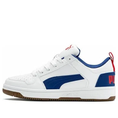Puma (gs)  Rebound Layup Lo 'white Blue' In Metallic