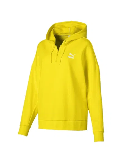 Puma Half-zip Hoodie In Yellow