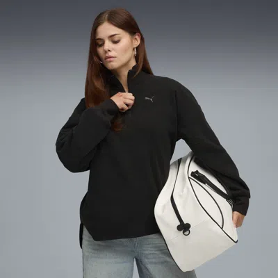 Puma Her Half-zip Winterized Crew Women In Black