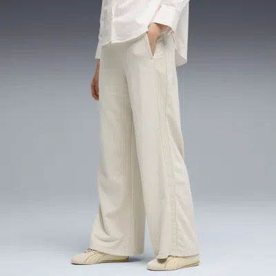 Puma Her Women's High Waist, Wide Leg Pants In White
