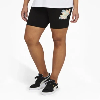 Puma Hidden Flower High Waist 7' Women's Shorts In Black