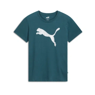 Puma Holiday Metallic Women's T-shirt In Cold Green
