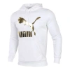 Puma Hooded Knitting Loose Hooded Fleece White In Black
