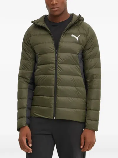 Puma Hooded Padded Jacket In Green