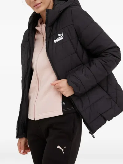 Puma Hooded Puffer Jacket In Black