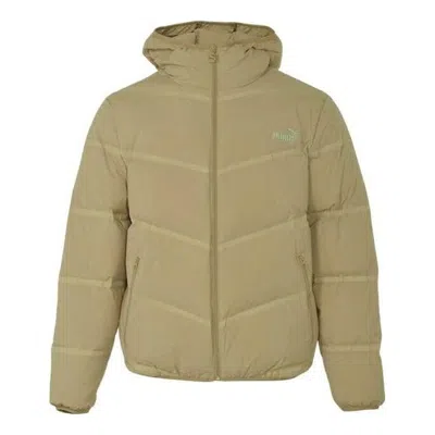 Puma Hooded Puffer Jacket 'brown' In Green