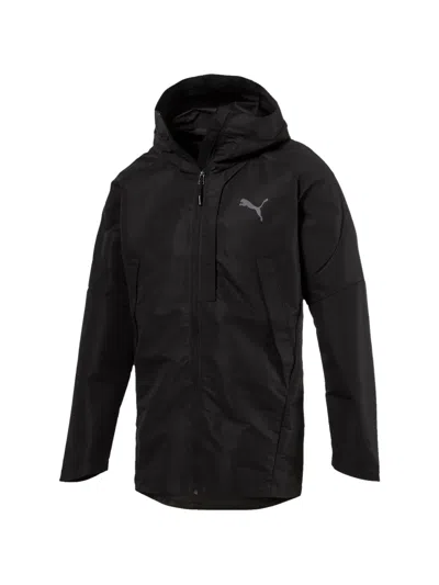 Puma Hooded Raincoat In Black