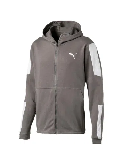 Puma Hooded Zip-up Track Jacket In Gray