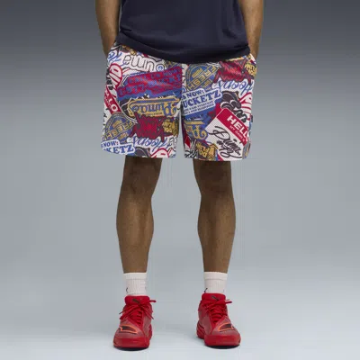 Puma Hooperhotline Aop 7" Shorts Men In Multi