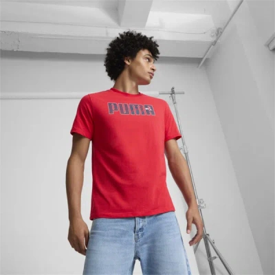 Puma Hoops Logo Men's T-shirt In For All Time Red