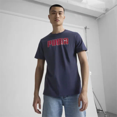 Puma Hoops Logo Men's T-shirt In Navy