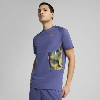Puma Hoops X Tech Graphic T-shirt Men In Blue