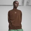 Puma X Tmnt Men's Relaxed Crew Sweatshirt In Brown