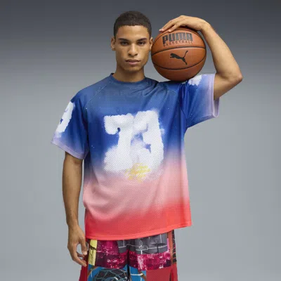 Puma Hooptopia Sunset Hoop Jersey Men In Blue