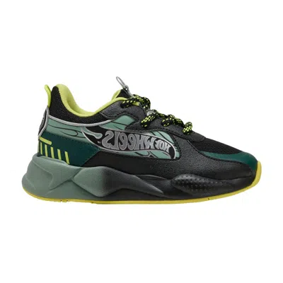 Pre-owned Puma Hot Wheels X Rs-x Little Kid 'black Green Moon' | Kid's Size 2