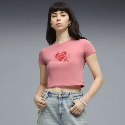 Puma House Of Graphics Women's Baby T-shirt In Pink