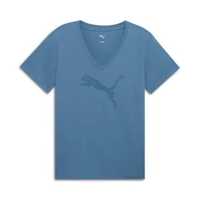 Puma House Of Graphics Women's V-neck Tee In Blue