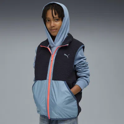 Puma Kids' Hybrid Sherpa Vest Youth In Blue