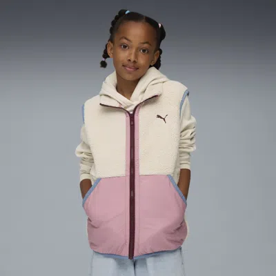 Puma Kids' Hybrid Sherpa Vest Youth In Yellow