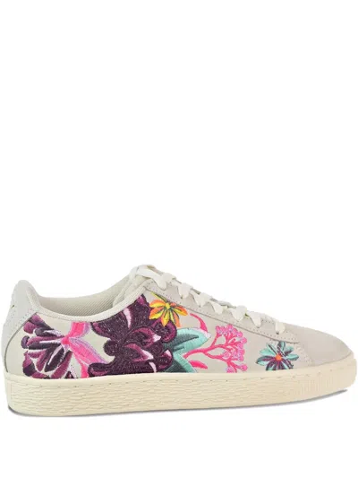Puma Hyper Embroidered Suede Sneakers In Multi