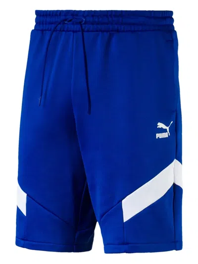 Puma Iconic Mcs Stripe-detail Track Shorts In Blue