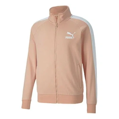 Puma Iconic Minimalistic Casual Stand Collar Jacket Pink Red In Neutral