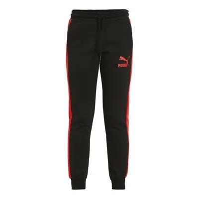 Puma Iconic T7 Logo Printed Sweatpants Men's Black