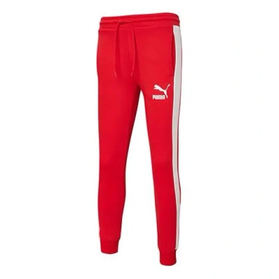 Puma Iconic T7 Logo Printed Sweatpants Men's Red