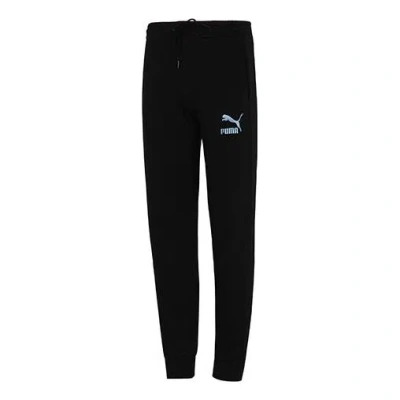 Puma Iconic T7 Logo Printing Bundle Feet Sports Pants Black