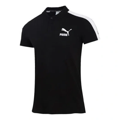 Puma Iconic T7 Polo Shirt 'black White'