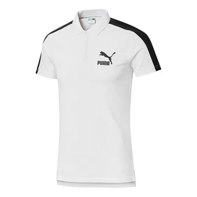 Puma Iconic T7 Polo Shirt 'white' In Multi