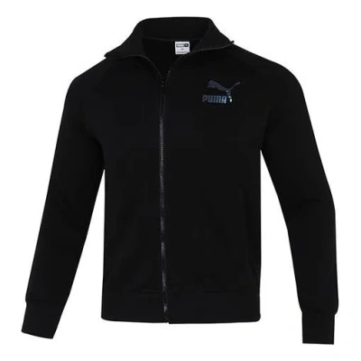 Puma Iconic T7 Retro Logo Sports Stand Collar Jacket Black