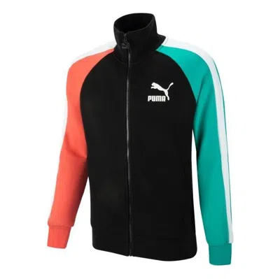 Puma Iconic T7 Track Jacket Dk 'black Blue Red' In Multi