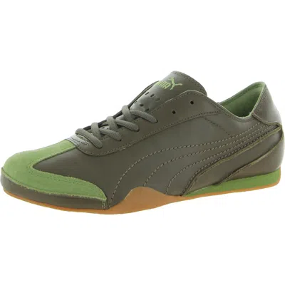 Puma Iffley Mens Leather Lace Up Casual And Fashion Sneakers In Green
