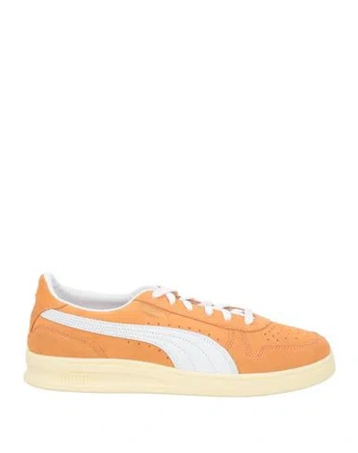 Puma Indoor Man Sneakers Mandarin Size 9 Leather In Orange