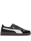 Puma Indoor Leather Sneaker In Black