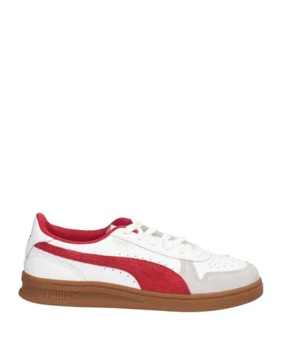 Puma Indoor Woman Sneakers White Size 7.5 Leather In Multi