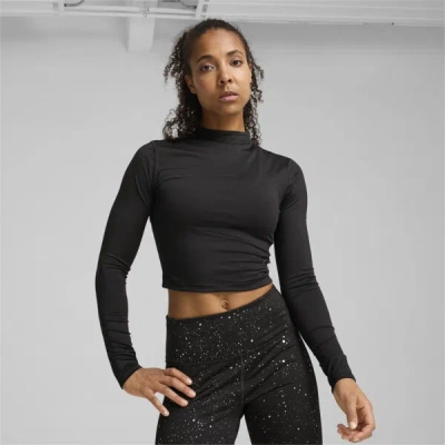Puma Intergalactic Women's Long Sleeve Crop Top In Black