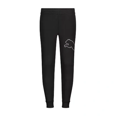 Puma Jogger Big Kid Girls Cuffed Regular Fit Fleece Sweatpant In Black