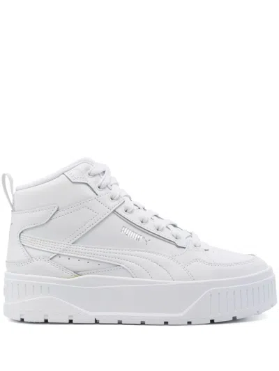 Puma Rebound Joy Women's Mid Trainers In White-icy Blue-feather Grey
